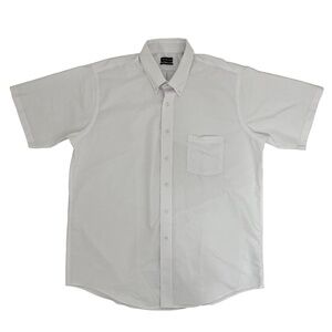 Van Heusen Mens 17.5 Button Down Shirt White Oeko Tex Regular Fit Wrinkle Free